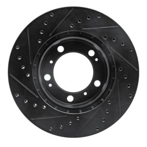 Porsche Boxster Brake Rotor (1) - Front Right - R1 Concepts - Drilled & Slotted - Black - `97-`04